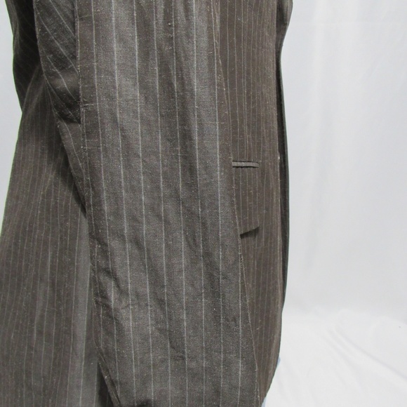 Calvin Klein Brown Stripe Ramie Cotton Blazer - Picture 4 of 6